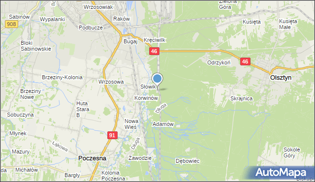 mapa Bloki Kolejowe, Bloki Kolejowe na mapie Targeo